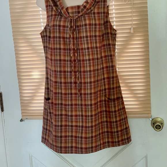 Patagonia brown plaid fortuity tunic/dress pockets - Picture 2 of 6